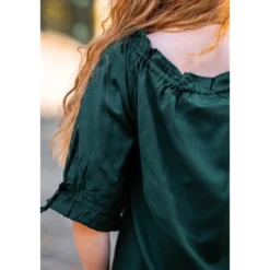 Mittelalter Bluse Kurzarm Vera grün