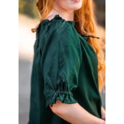 Mittelalter Bluse Kurzarm Vera grün