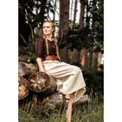 Mittelalter Bluse Kurzarm Vera dunkelbraun