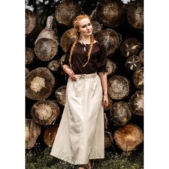 Mittelalter Bluse Kurzarm Vera dunkelbraun