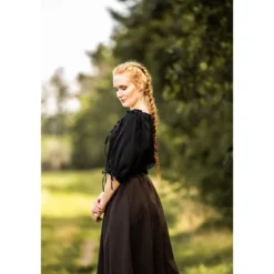 Mittelalter Bluse Kurzarm Vera schwarz