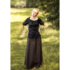 Mittelalter Bluse Kurzarm Vera schwarz