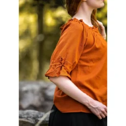 Mittelalter Bluse Kurzarm Vera braun