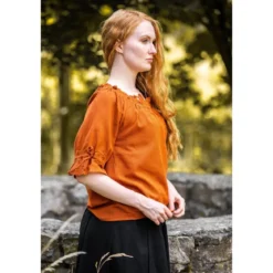 Mittelalter Bluse Kurzarm Vera braun