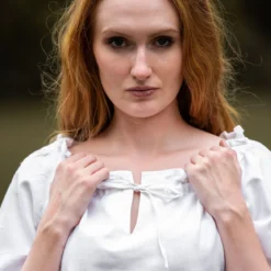 Mittelalter Bluse Kurzarm Vera weiß
