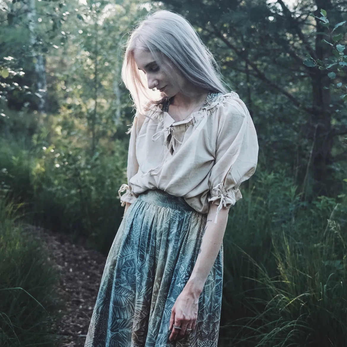 Mittelalter Bluse Kurzarm Vera hanf