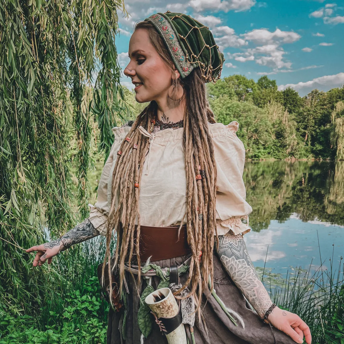 Mittelalter Bluse Kurzarm Vera hanf