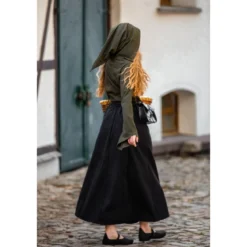 Mittelalter Bluse Lea mit Kapuze und Schnürung grün