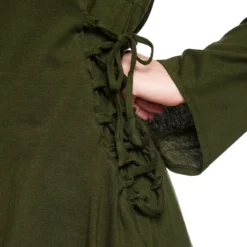 Mittelalter Bluse Lea mit Kapuze grün