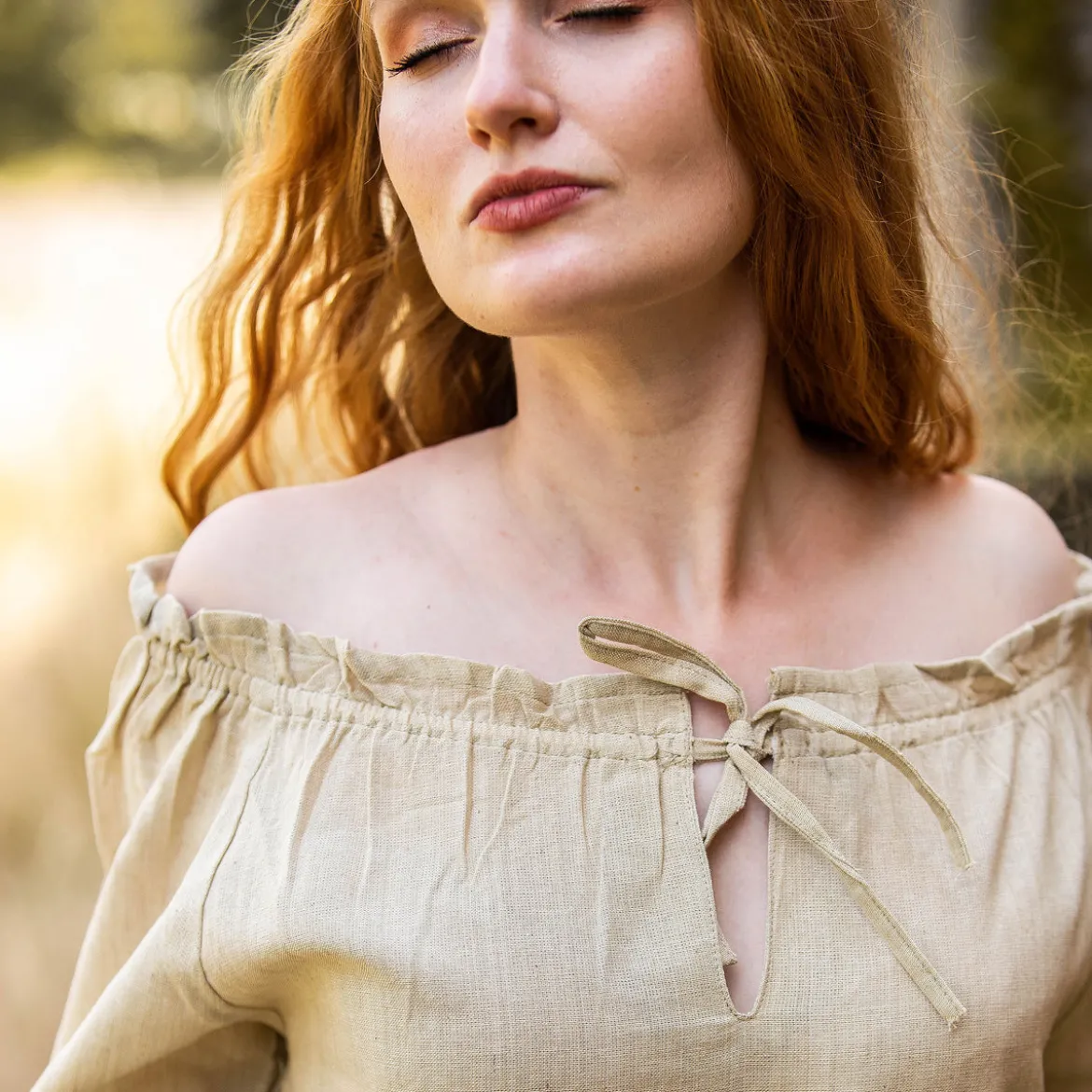 Mittelalter Bluse mit Schnürung