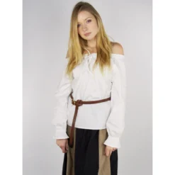 Mittelalter Bluse mit Spitze Bettina weiß