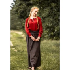 Mittelalter Bluse mit Spitze Bettina rot