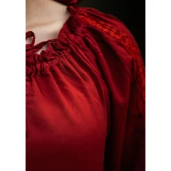 Mittelalter Bluse mit Spitze Bettina rot