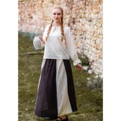 Mittelalter Bluse mit Spitze Bettina beige