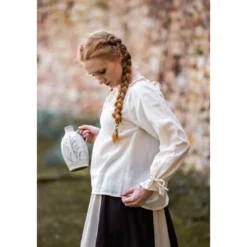 Mittelalter Bluse mit Spitze Bettina beige