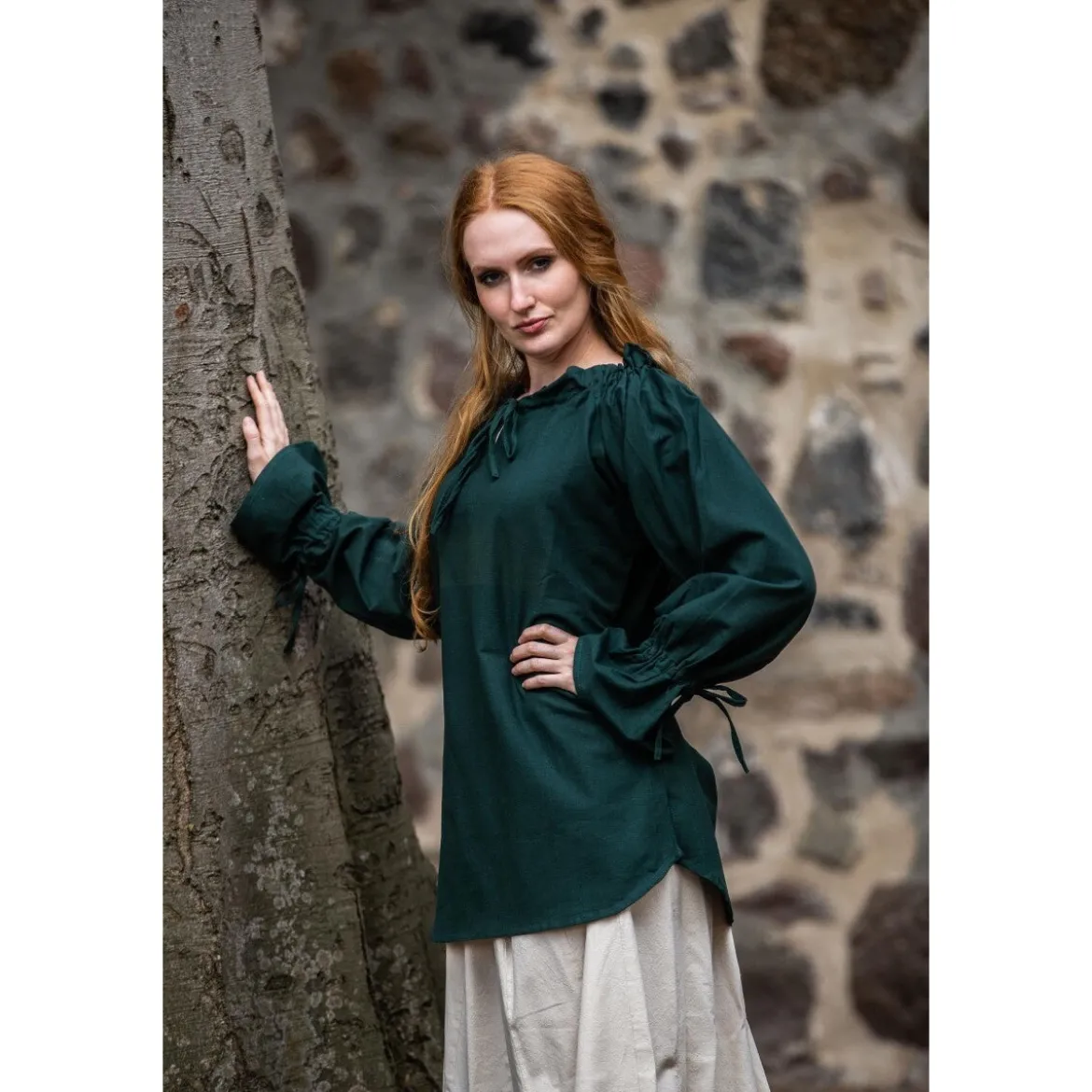 Mittelalter Bluse Morgan grün