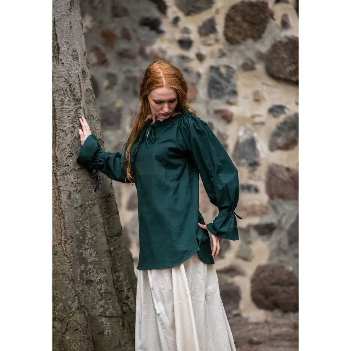 Mittelalter Bluse Morgan grün