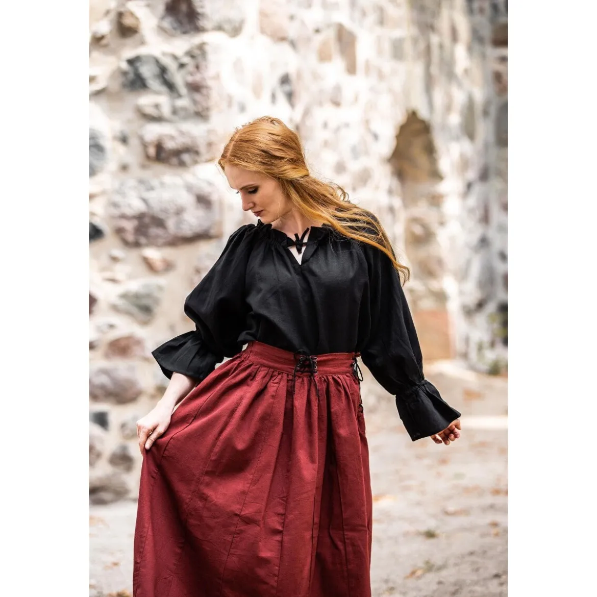 Mittelalter Bluse Morgan schwarz
