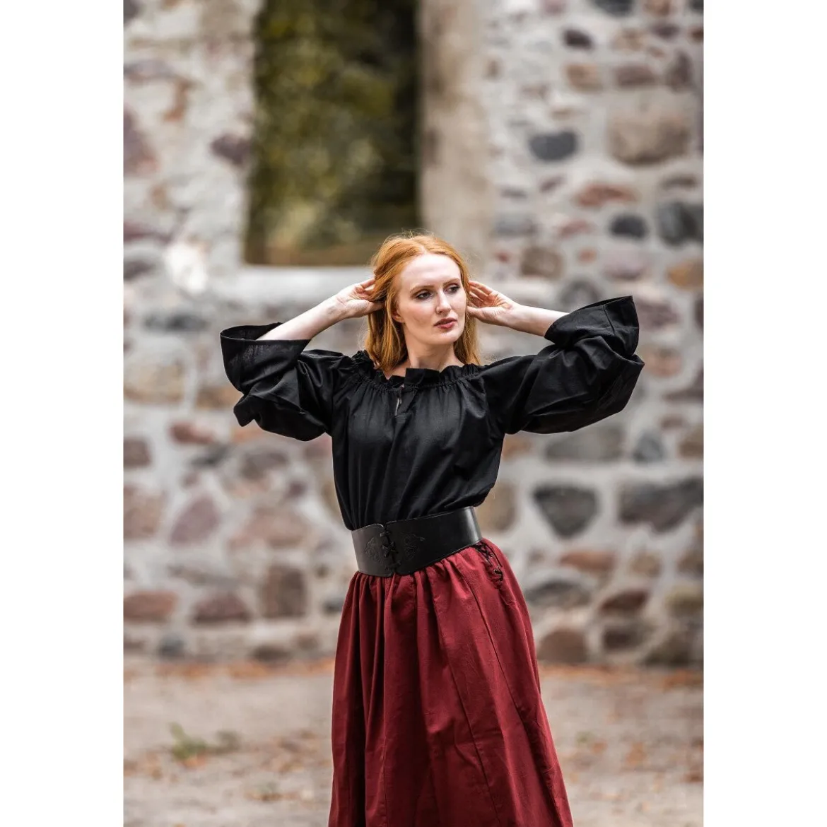 Mittelalter Bluse Morgan schwarz