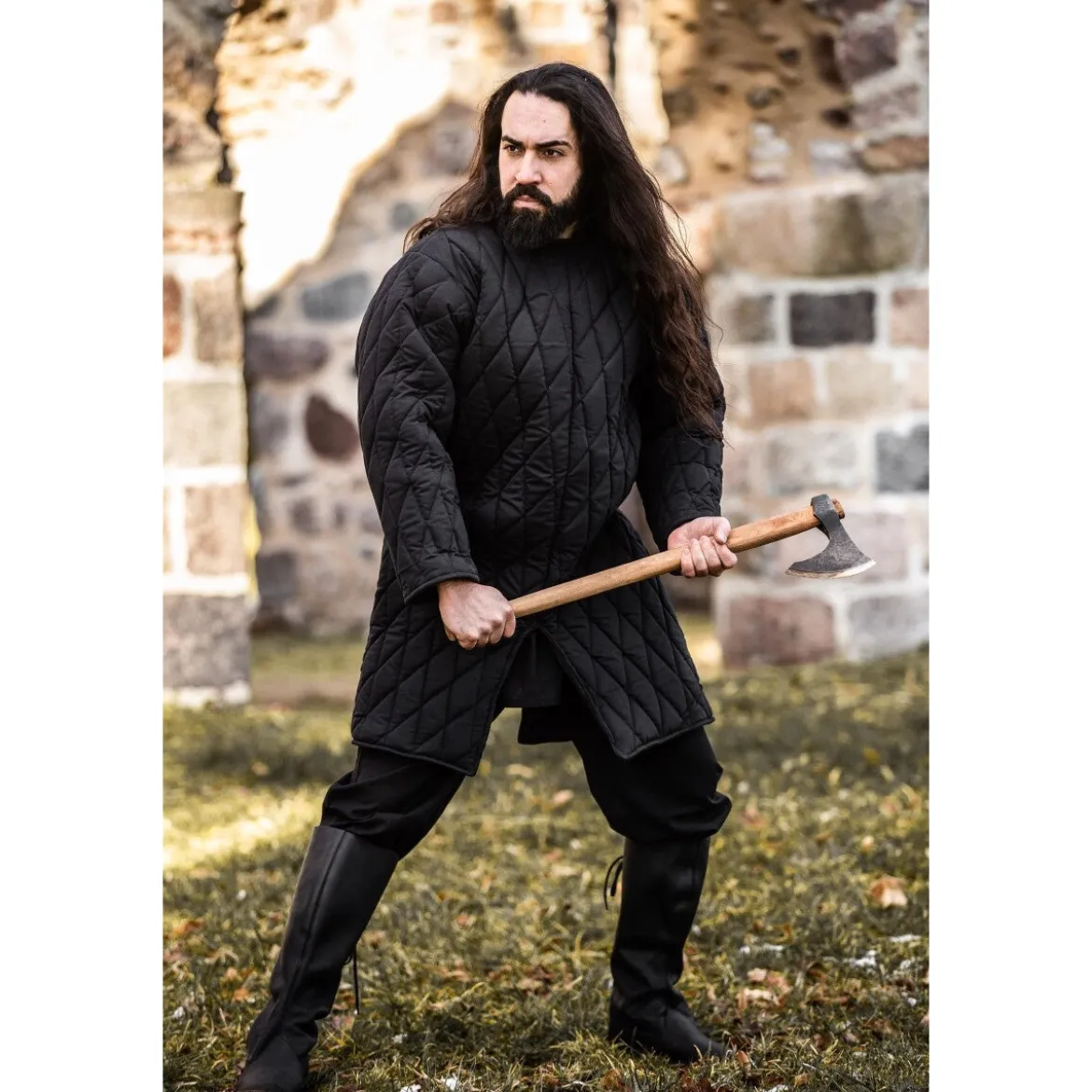 Mittelalter Gambeson Nils schwarz