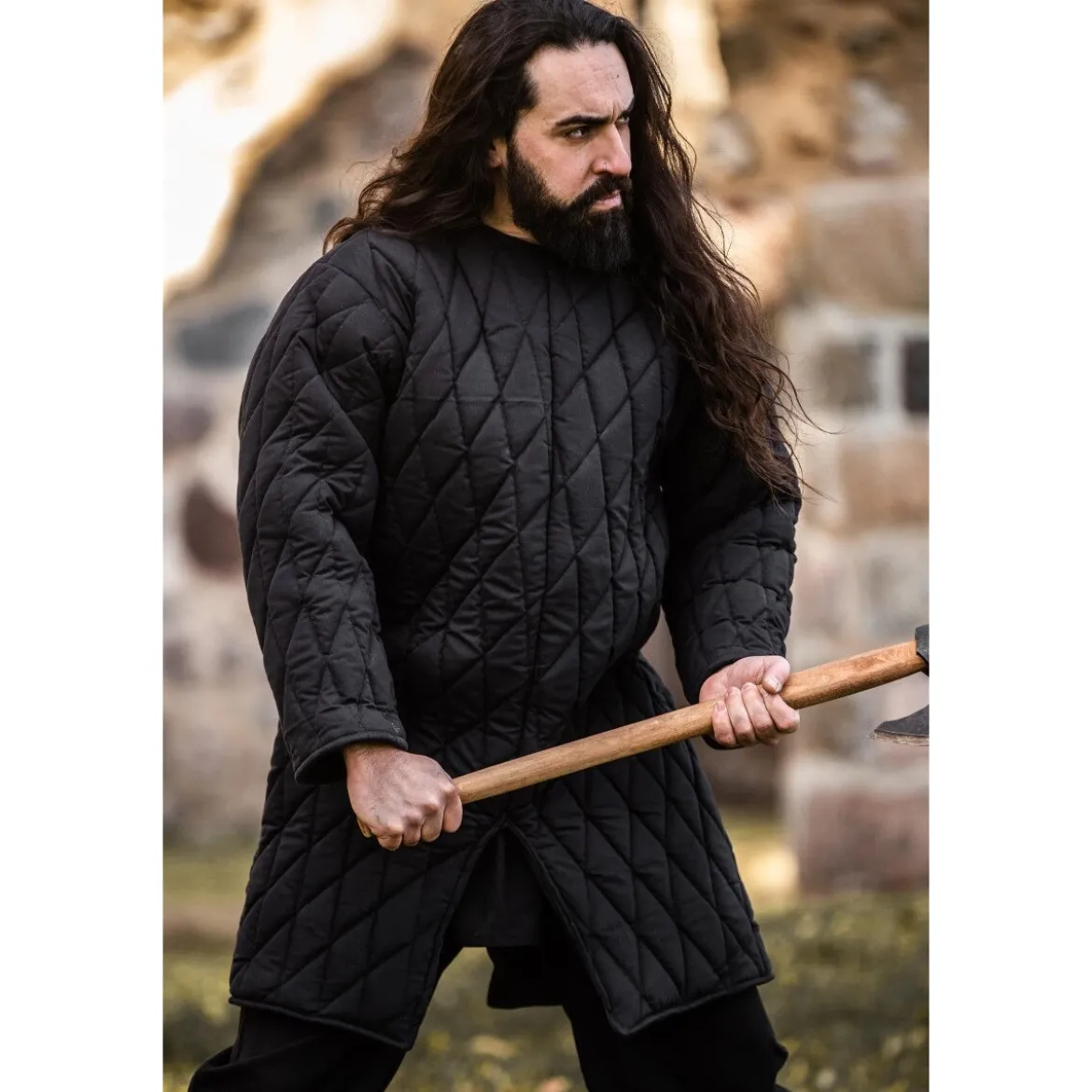 Mittelalter Gambeson Nils schwarz