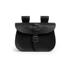 Mittelalter Gürteltasche Alba mit Prägung schwarz