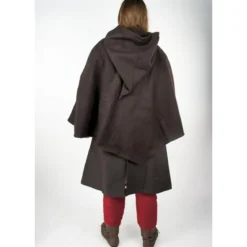 Mittelalter Gugel Egill mit Stickerei braun