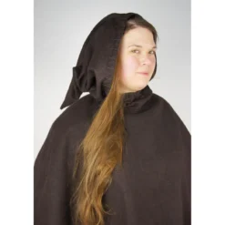 Mittelalter Gugel Egill mit Stickerei braun