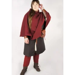 Mittelalter Gugel Egill mit Stickerei rot