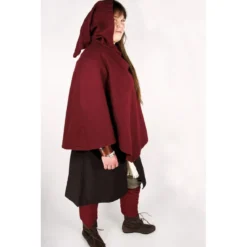 Mittelalter Gugel Egill mit Stickerei rot