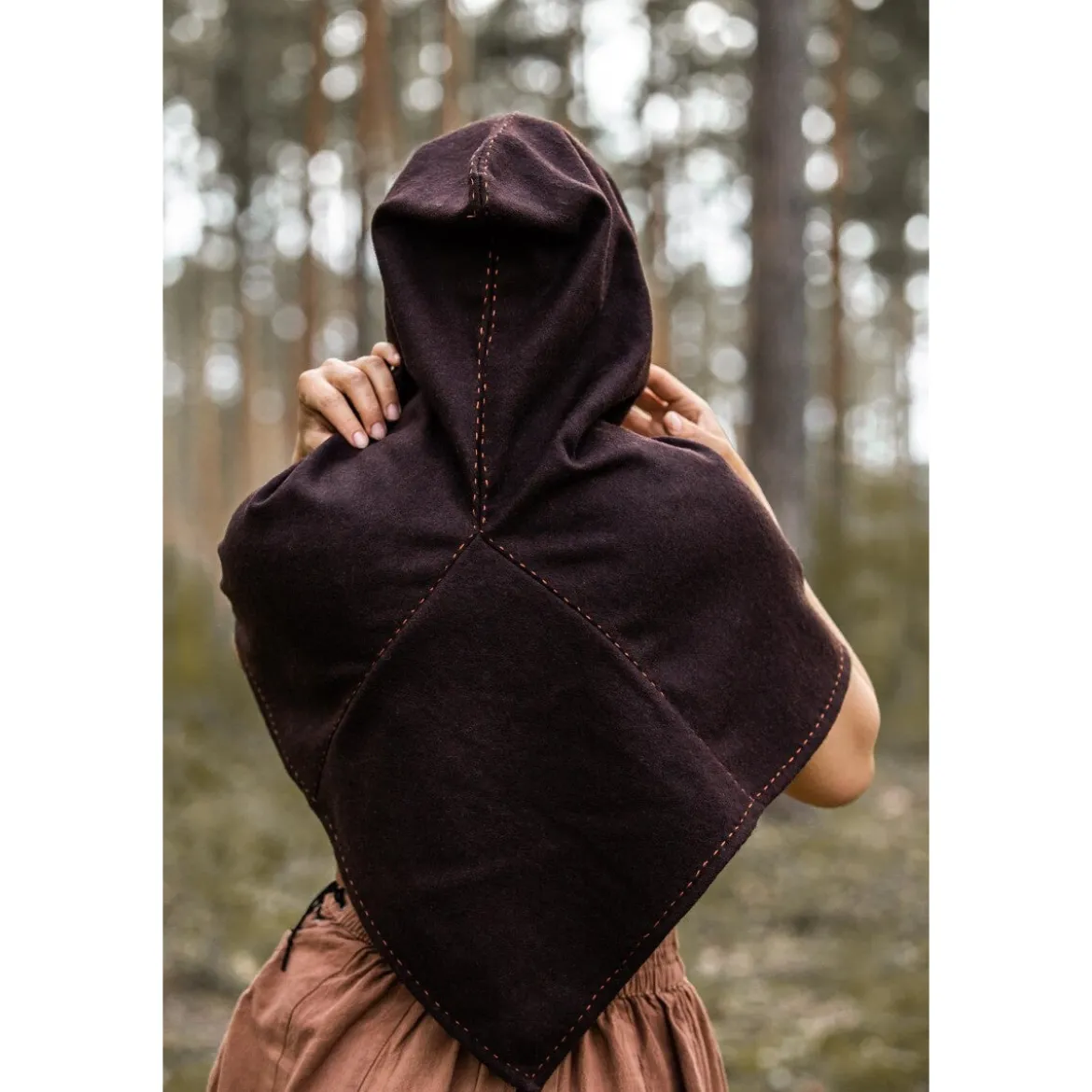 Mittelalter Gugel Halfdan braun