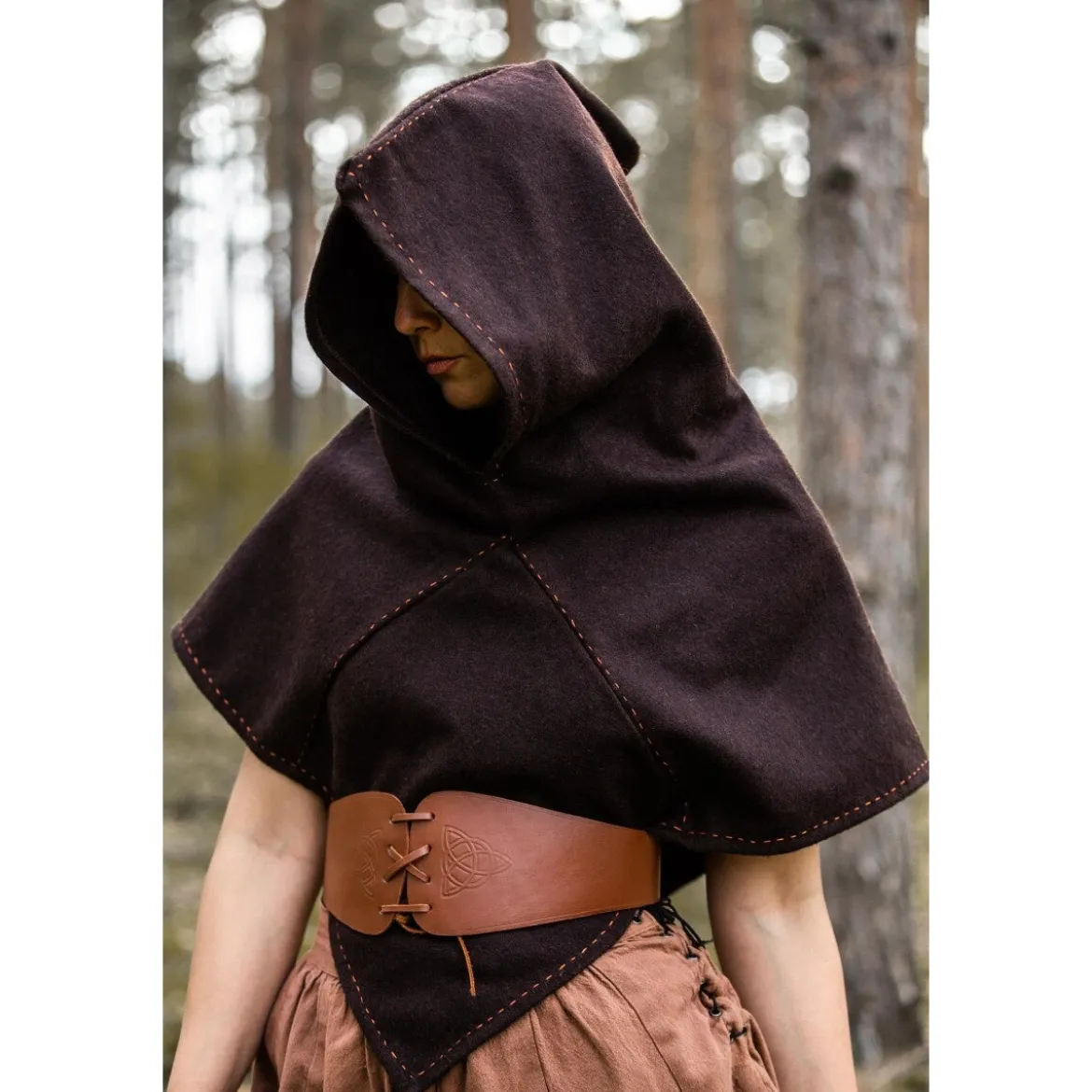 Mittelalter Gugel Halfdan braun