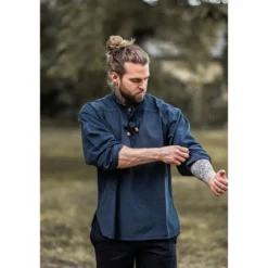 Mittelalter Hemd Ansbert blau