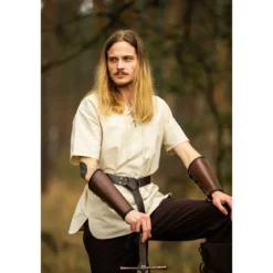 Mittelalter Hemd Erhart Kurzarm beige