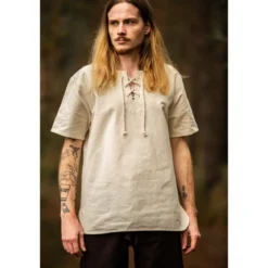 Mittelalter Hemd Erhart Kurzarm beige
