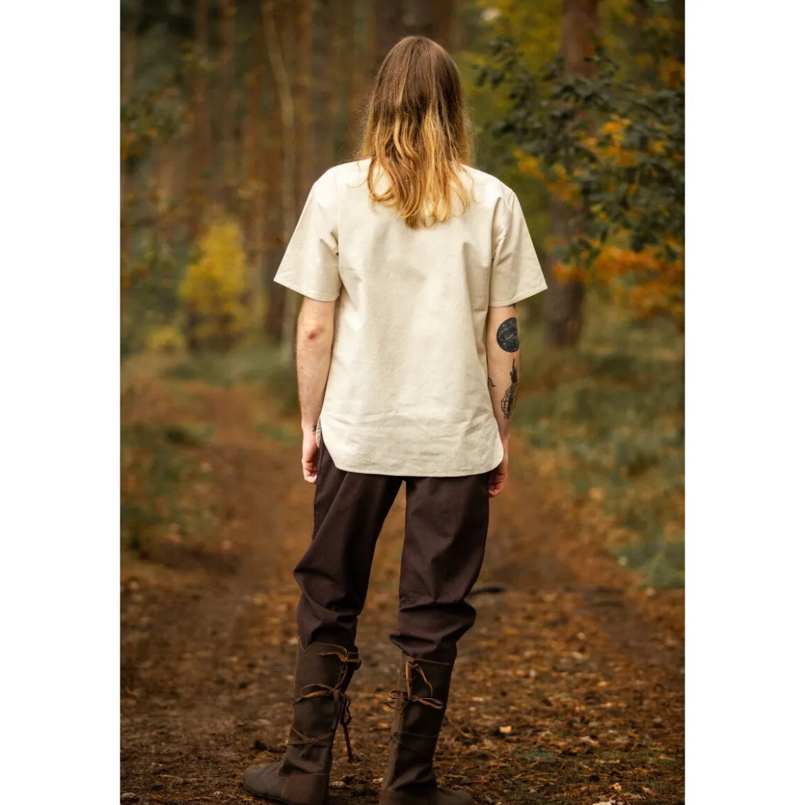 Mittelalter Hemd Erhart Kurzarm beige