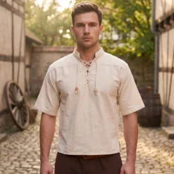 Mittelalter Hemd Erik Kurzarm beige