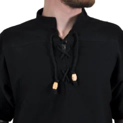 Mittelalter Hemd Kurzarm schwarz