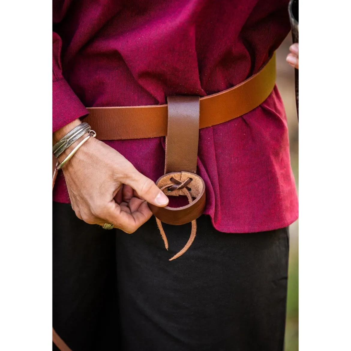 Mittelalter Hornhalter aus Leder