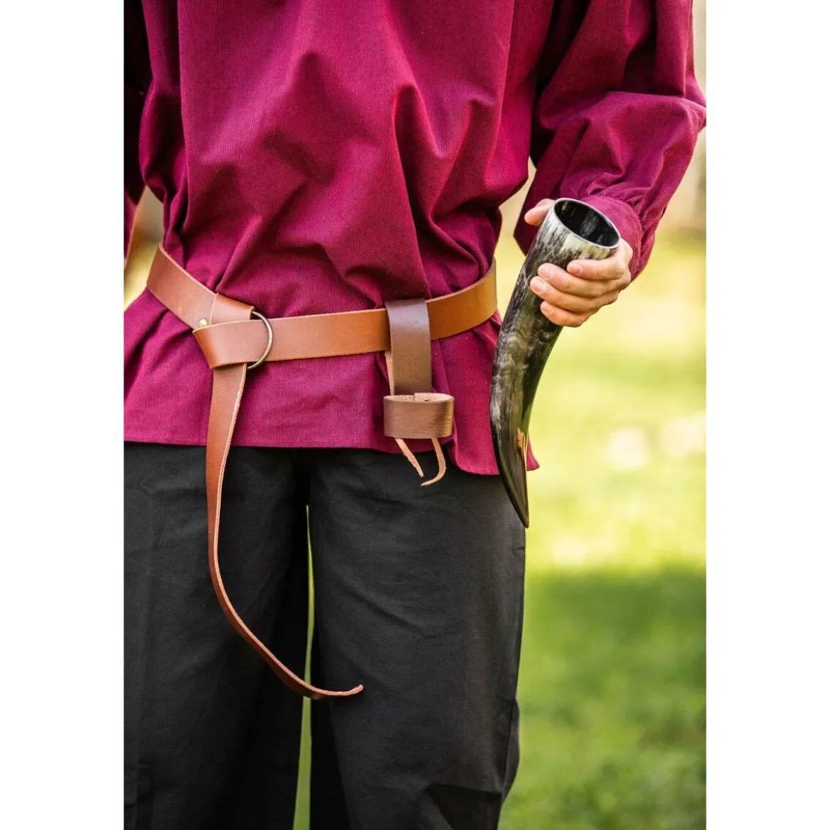 Mittelalter Hornhalter aus Leder