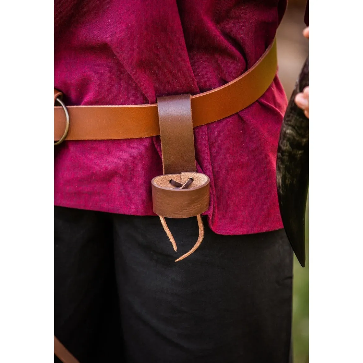 Mittelalter Hornhalter aus Leder