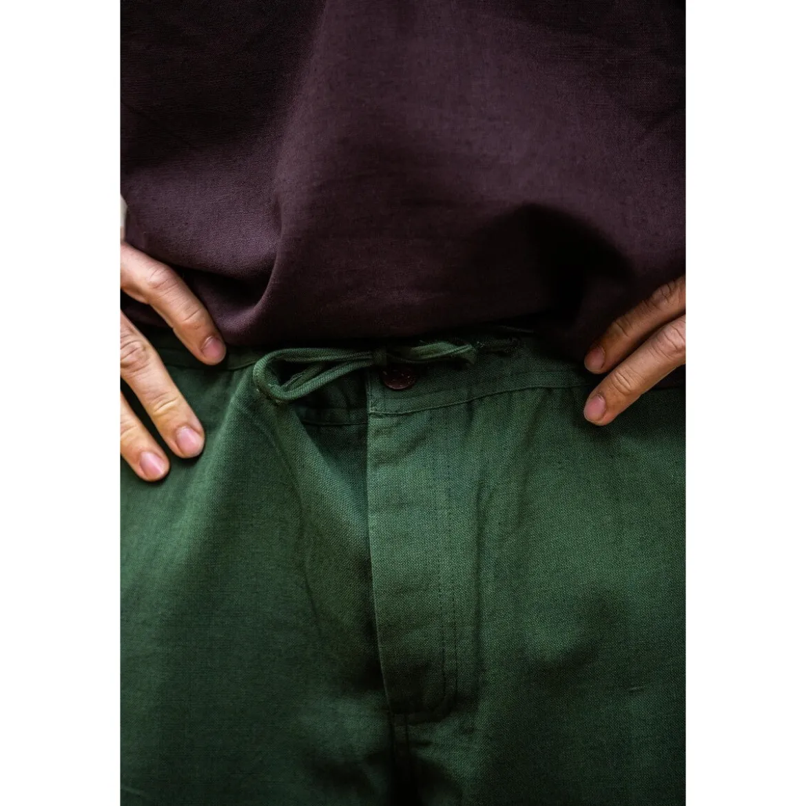 Mittelalter Hose Linhart mit Bundschnürung grün