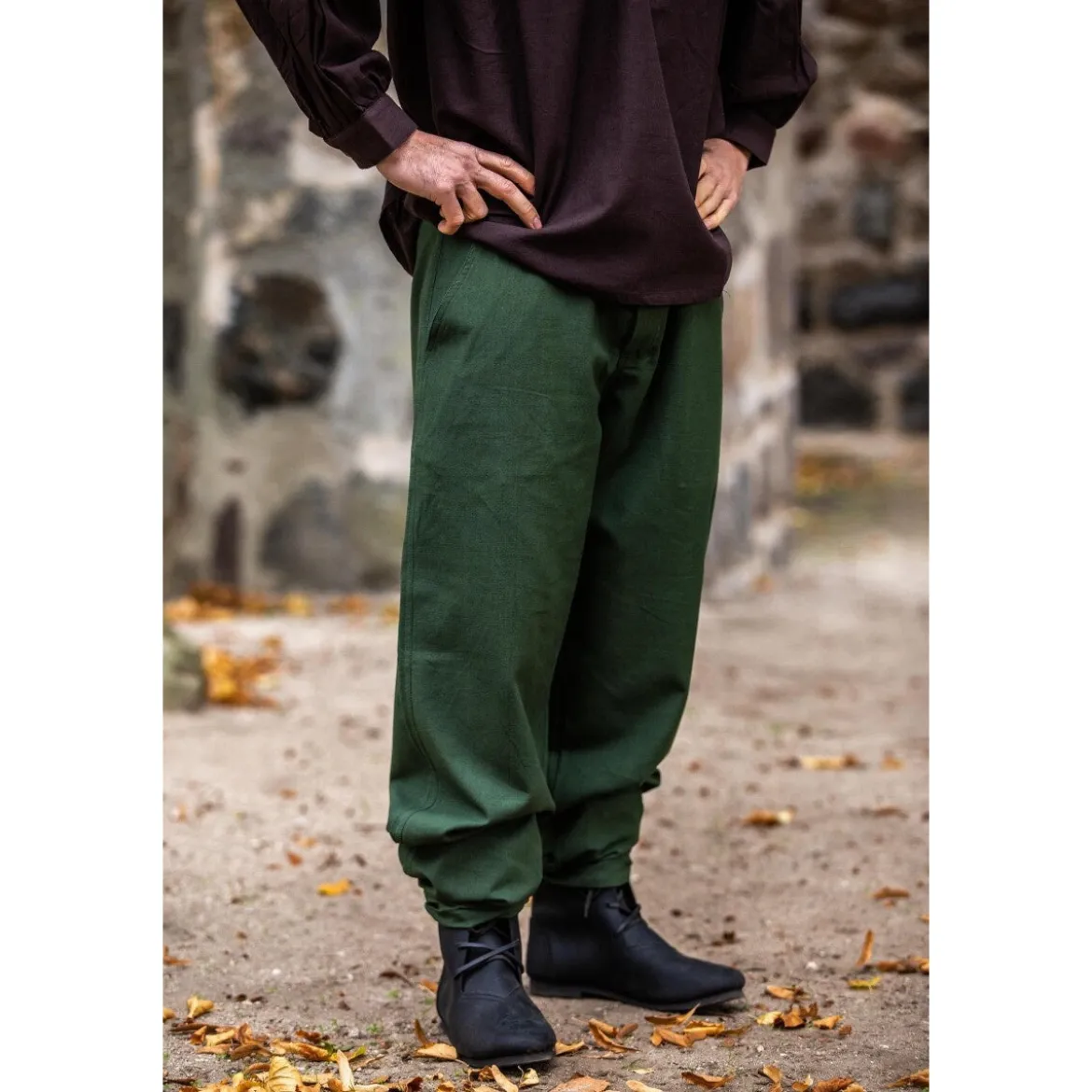 Mittelalter Hose Linhart mit Bundschnürung grün