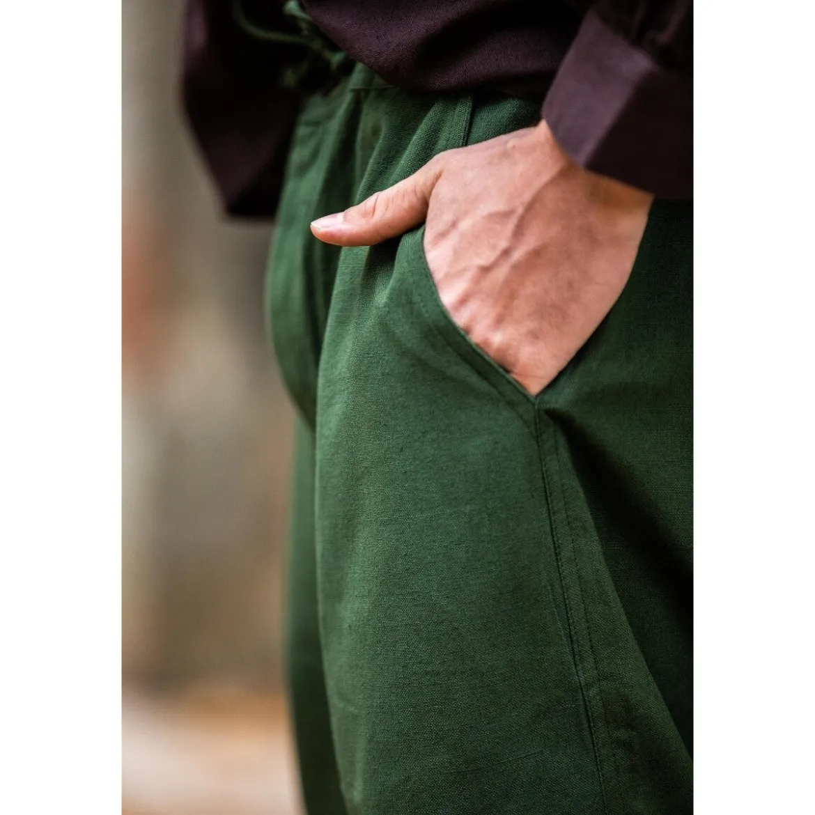 Mittelalter Hose Linhart mit Bundschnürung grün