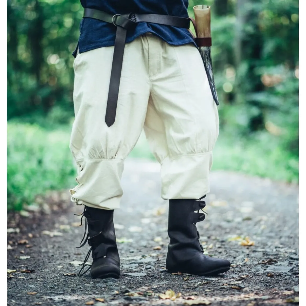 Mittelalter Hose Magnus mit Beinschnürung beige