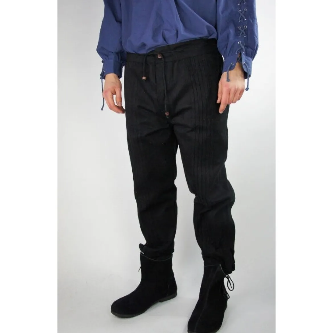 Mittelalter Hose Oskar mit Ziernaht schwarz