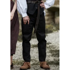 Mittelalter Hose Oskar mit Ziernaht schwarz