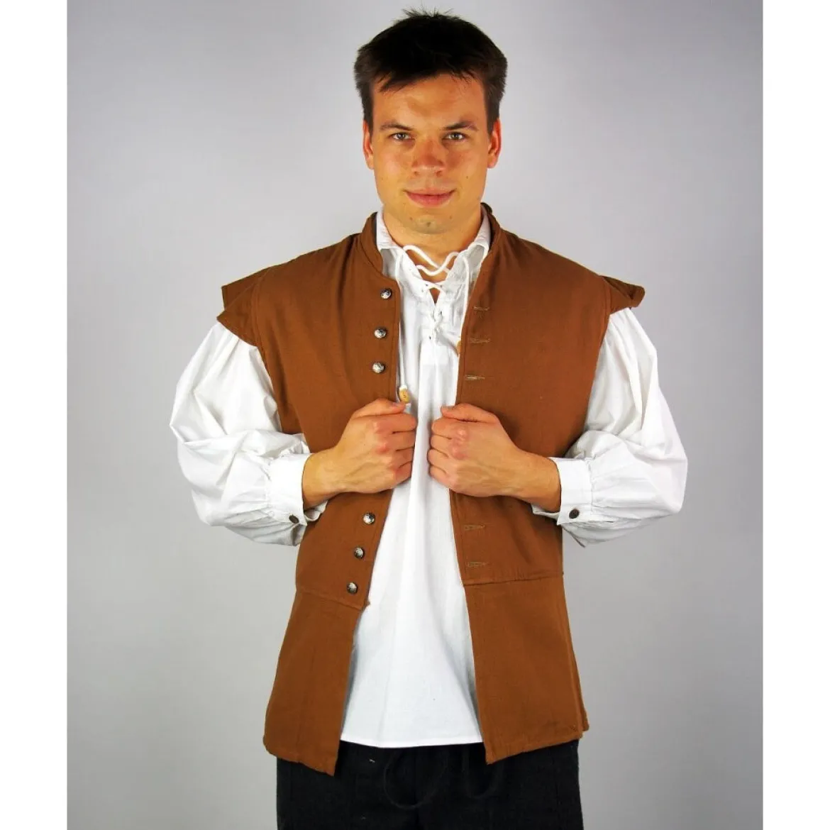 Mittelalter Klassischer Wams Charles tabakbraun