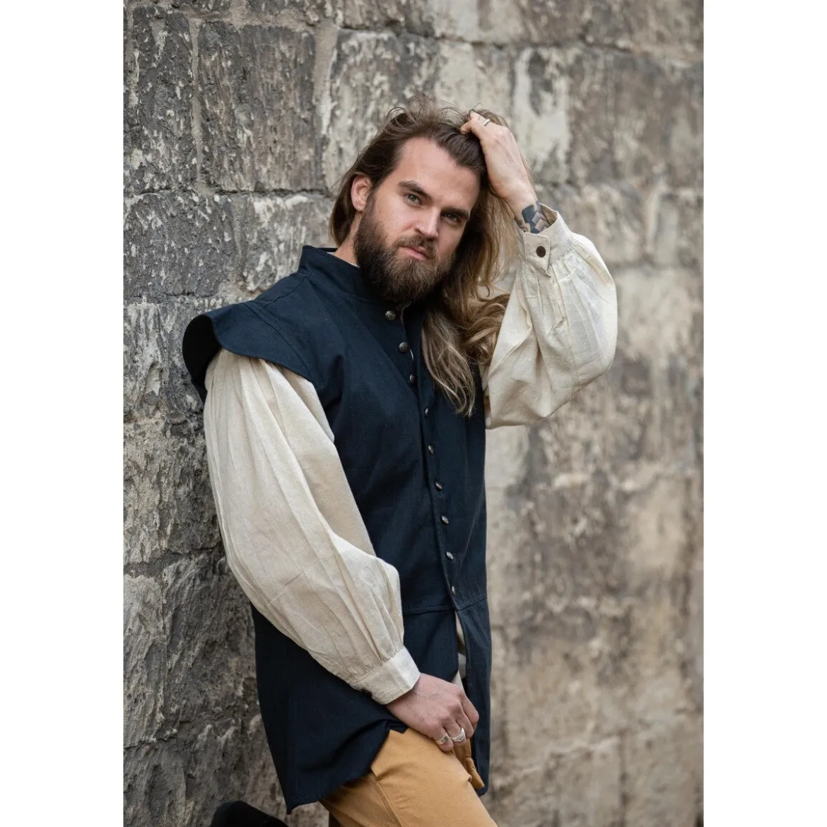 Mittelalter Klassischer Wams Charles blau