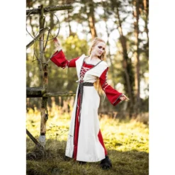Mittelalter Kleid Amalia beige-rot
